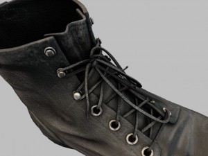 black leather workers boots 3D 모델