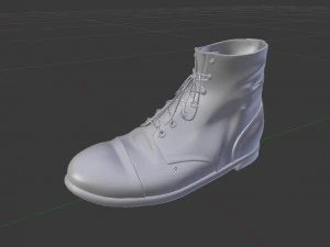 black leather workers boots 3D Model