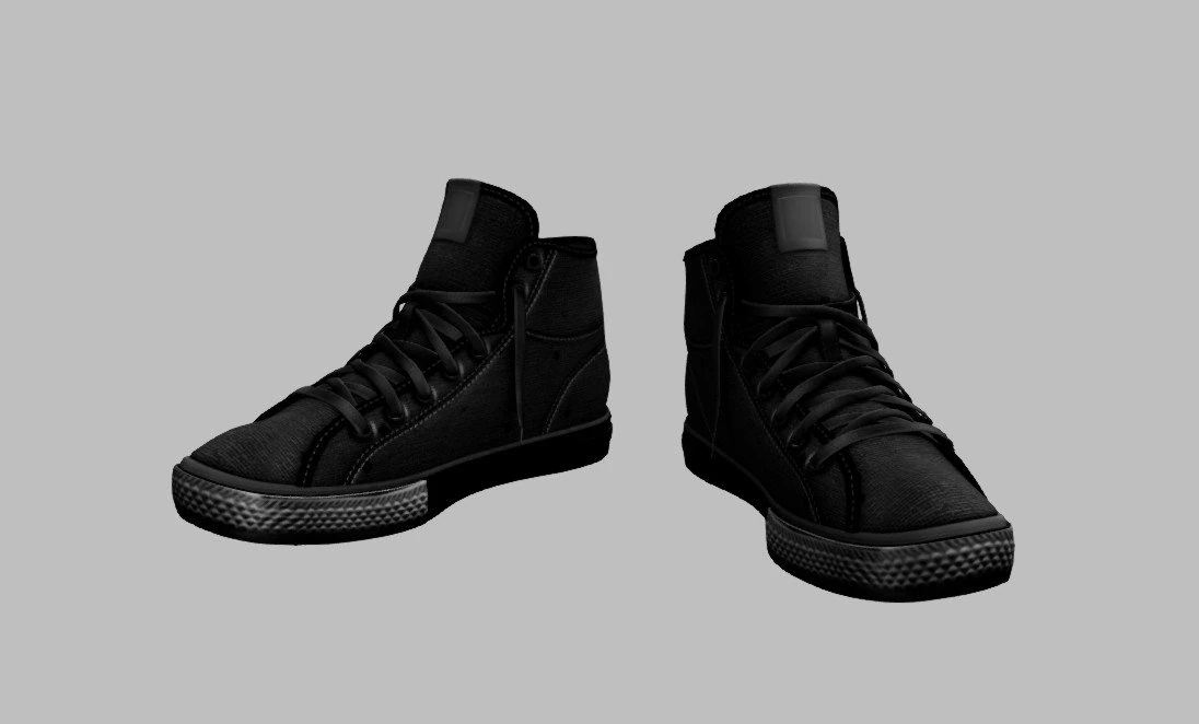 black sneakers 3D Model .c4d .max .obj .3ds .fbx .stl .blend 