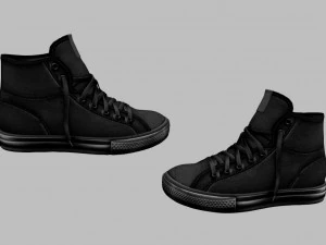black sneakers 3D Model