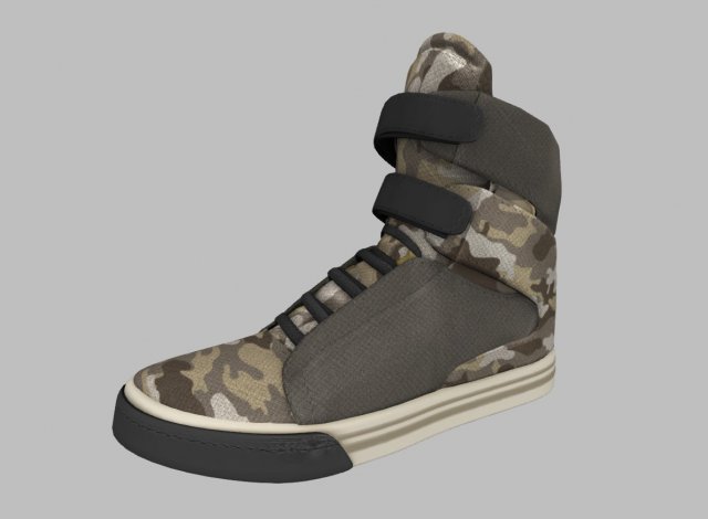 sneakers camo Model 3D .c4d .max .obj .3ds .fbx .stl .blend 