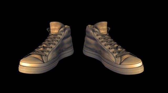 golden kickers sneakers chucks Modelo 3D .c4d .max .obj .3ds .fbx .stl .blend 