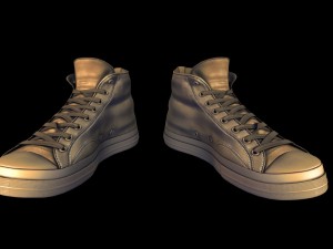 golden kickers sneakers chucks 3D Model