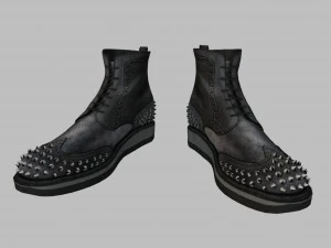 stivali da muratore borchiati neri Modello 3D