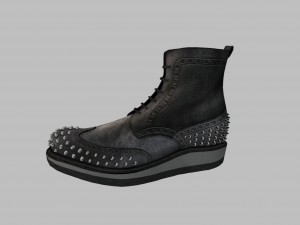 black studded mason boots Model 3D