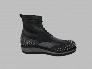 black studded mason boots Model 3D