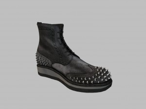 black studded mason boots Model 3D