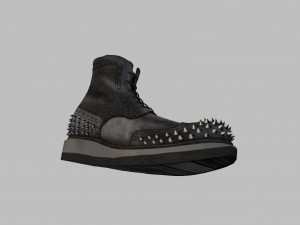 black studded mason boots Model 3D