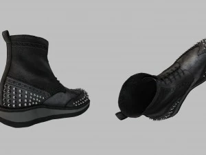 black studded mason boots 3D Model