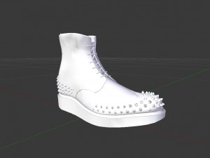 black studded mason boots Model 3D
