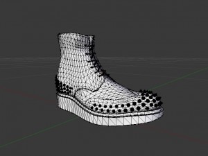 black studded mason boots Model 3D