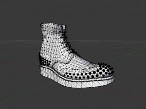 black studded mason boots 3D Model