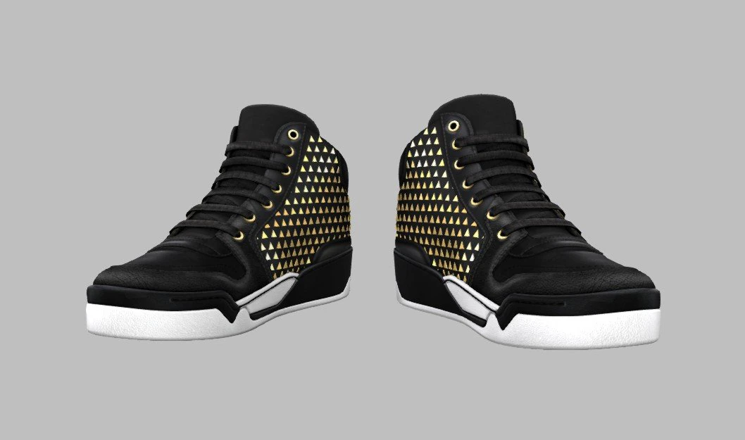 sneakers goldtips 3D Model .c4d .max .obj .3ds .fbx .stl .blend
