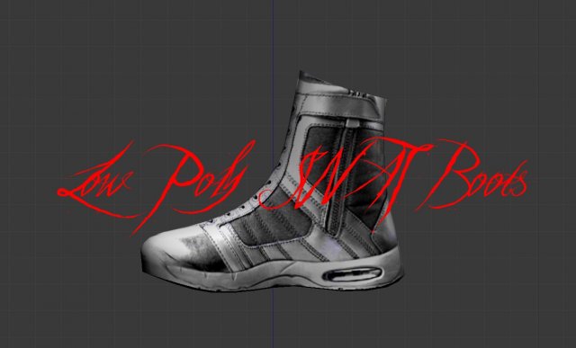 low poly swat boots low poly game ready 3D 模型 .c4d .max .obj .3ds .fbx .stl .blend 