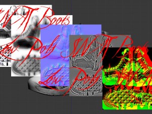 low poly swat boots low poly game ready 3D 模型