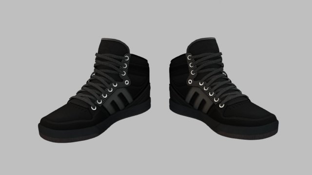 black sneakers n36 3D Модель .c4d .max .obj .3ds .fbx .stl .blend 