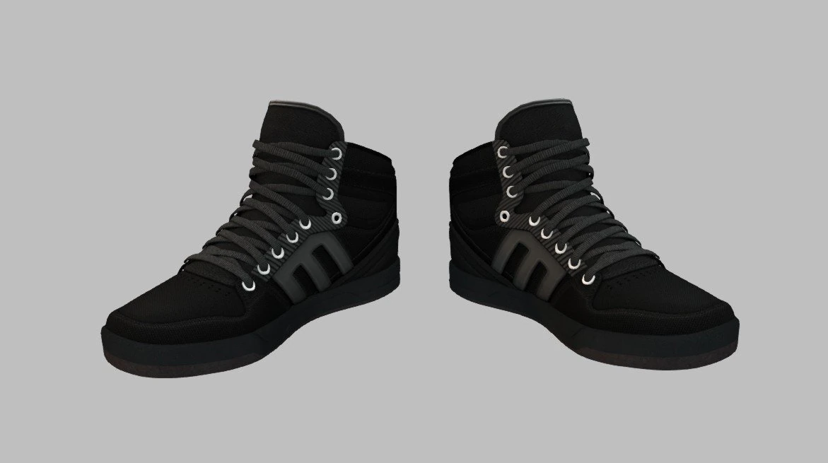 black sneakers n36 3D Model .c4d .max .obj .3ds .fbx .stl .blend 
