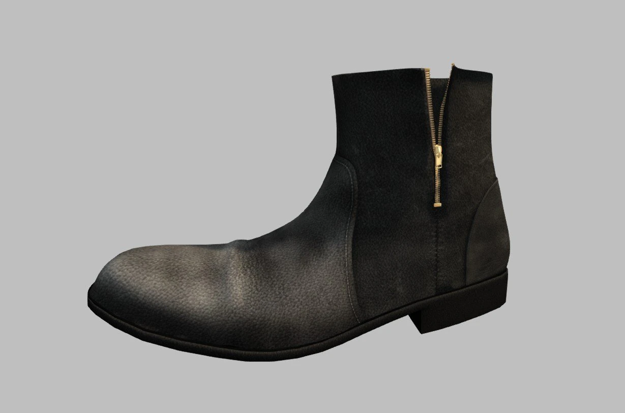black boots 3D Model .c4d .max .obj .3ds .fbx .stl .blend