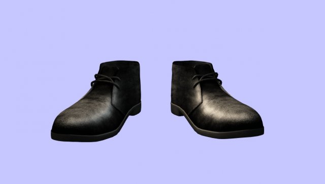 male black leather boots 3D Модель .c4d .max .obj .3ds .fbx .stl .blend 