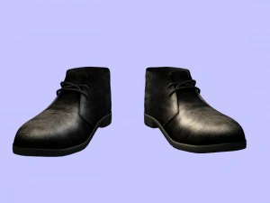 męskie czarne skórzane buty Model 3D