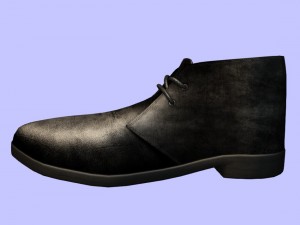 male black leather boots 3D Модель
