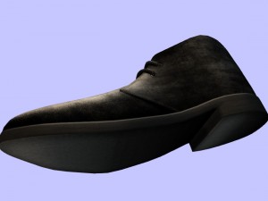 male black leather boots 3D Модель