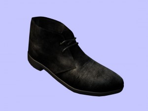 male black leather boots 3D Модель