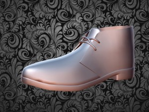 male black leather boots 3D Модель
