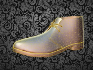 male black leather boots 3D Модель