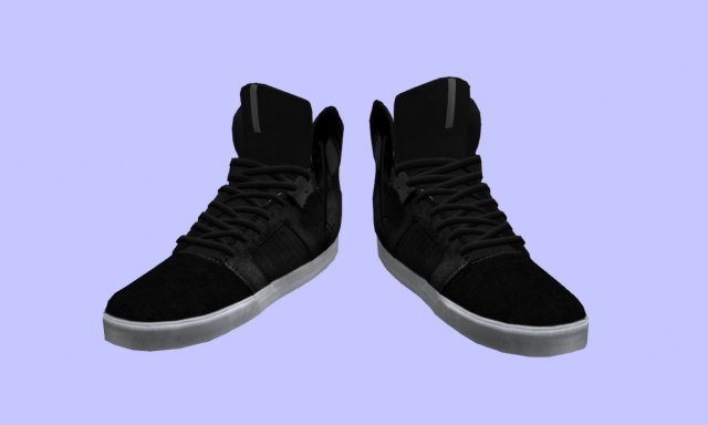 black sneakers low poly 3D Model .c4d .max .obj .3ds .fbx .stl .blend 