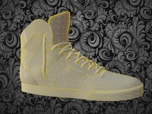 black sneakers low poly 3D Model