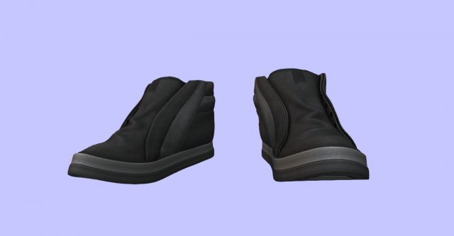 black sneakers low-poly game ready Modelo 3D .c4d .max .obj .3ds .fbx .stl .blend 