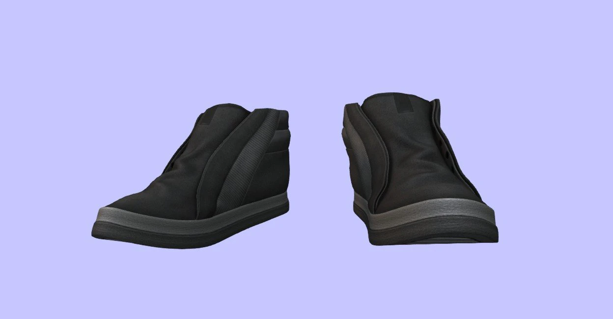 black sneakers low-poly game ready 3D Model .c4d .max .obj .3ds .fbx .stl .blend 