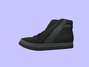 black sneakers low-poly game ready Modelo 3D