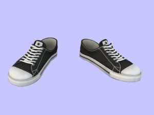 black sneakers sport shoes low-poly 3D Model
