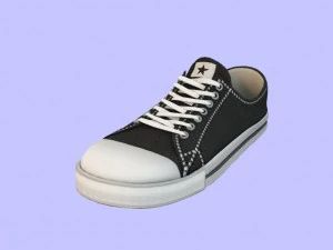 black sneakers sport shoes low-poly 3D Model