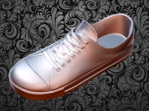 black sneakers sport shoes low-poly Modello 3D