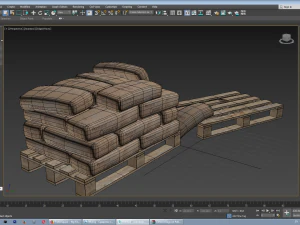 cement bags on pallet 3D Model