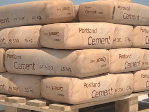 cement bags on pallet 3D 模型