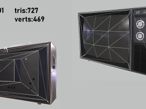 zabytkowy telewizor Model 3D