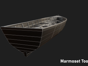 wooden boat Modèle 3D
