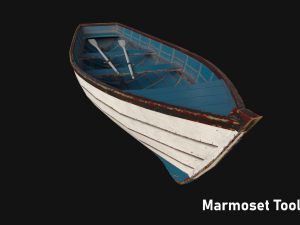 wooden boat Modèle 3D