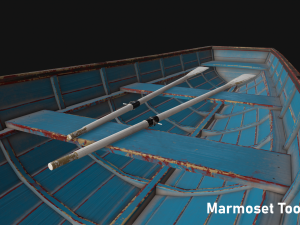 wooden boat Modèle 3D