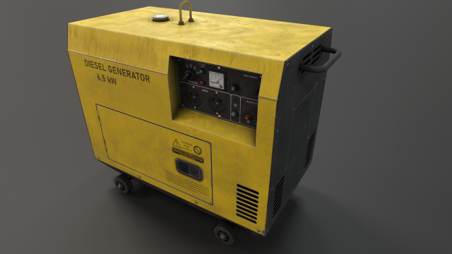 diesel generator 3D 모델 .c4d .max .obj .3ds .fbx .stl .blend 