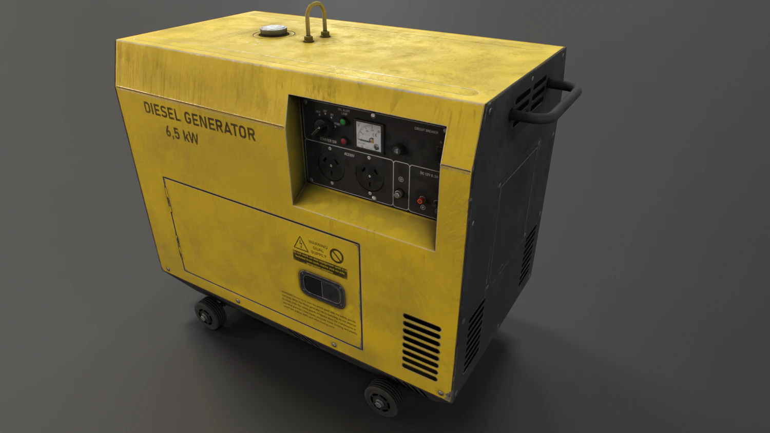 diesel generator 3D Model .c4d .max .obj .3ds .fbx .stl .blend 