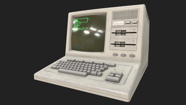 retpo computer 3D Модель .c4d .max .obj .3ds .fbx .stl .blend 