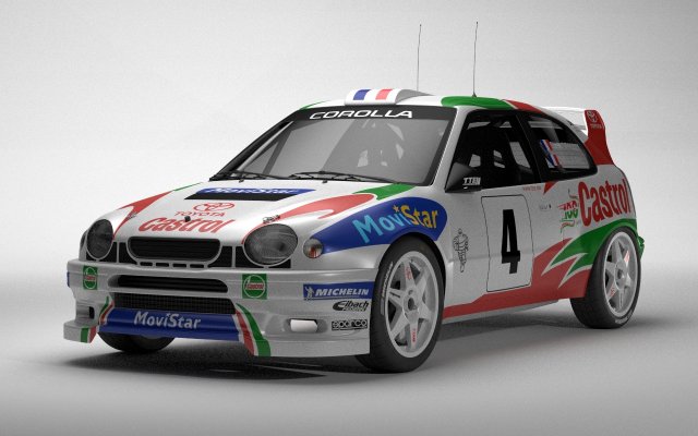 toyota corolla wrc Model 3D .c4d .max .obj .3ds .fbx .stl .blend 