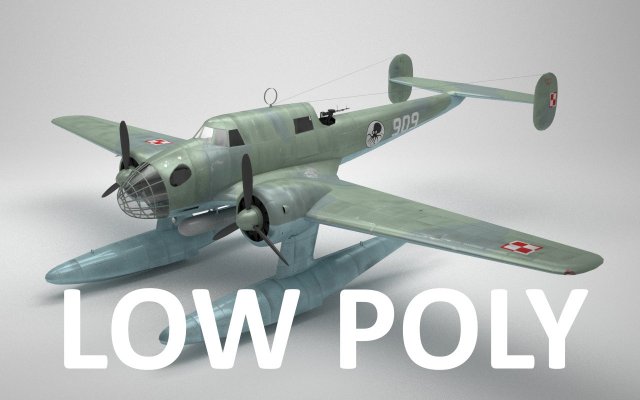 rwd-22 torpedo bomber low poly Modelo 3D .c4d .max .obj .3ds .fbx .stl .blend 