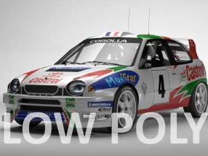 toyota corolla wrc baixo poli Modelo 3D