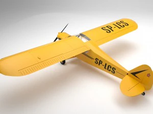 piper pa-18 supercub baixo poli Modelo 3D